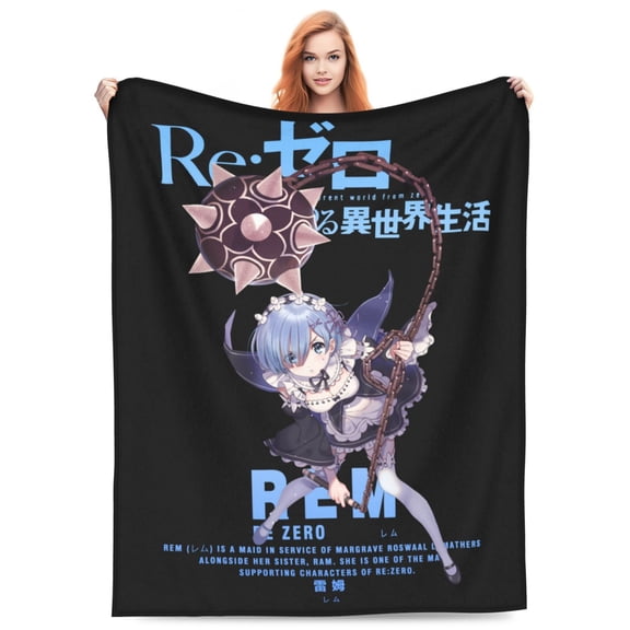 Rem Re Zero Fleece Blanket Throw Soft Cozy Plush Blanket For Couch Sofa Bed