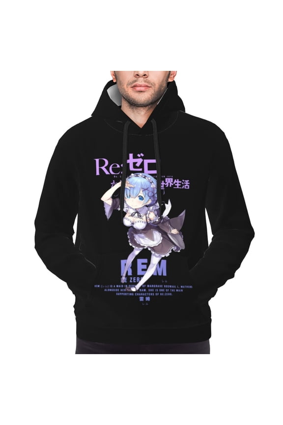 Rem Re Zero Hoodies For Men Hoodie Pullover Long Sleeve Hooded Sweatshirt With Pockets