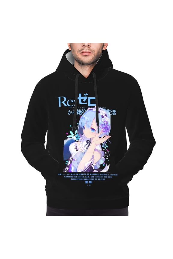 Rem Re Zero Hoodies For Men Hoodie Pullover Long Sleeve Hooded Sweatshirt With Pockets