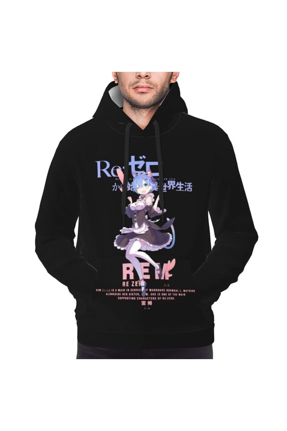 Rem Re Zero Hoodies For Men Hoodie Pullover Long Sleeve Hooded Sweatshirt With Pockets