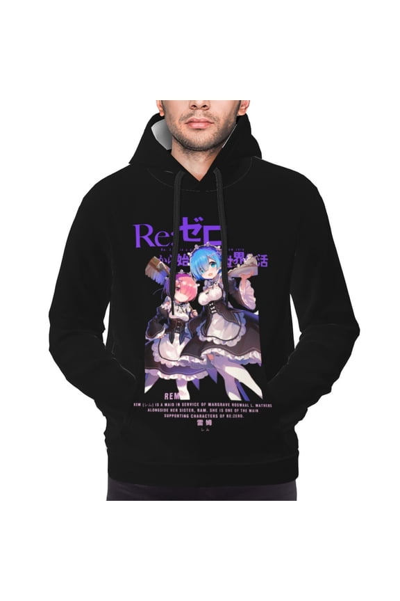 Rem Re Zero Hoodies For Men Hoodie Pullover Long Sleeve Hooded Sweatshirt With Pockets