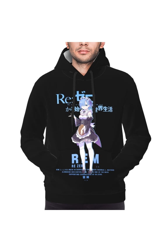 Rem Re Zero Hoodies For Men Hoodie Pullover Long Sleeve Hooded Sweatshirt With Pockets