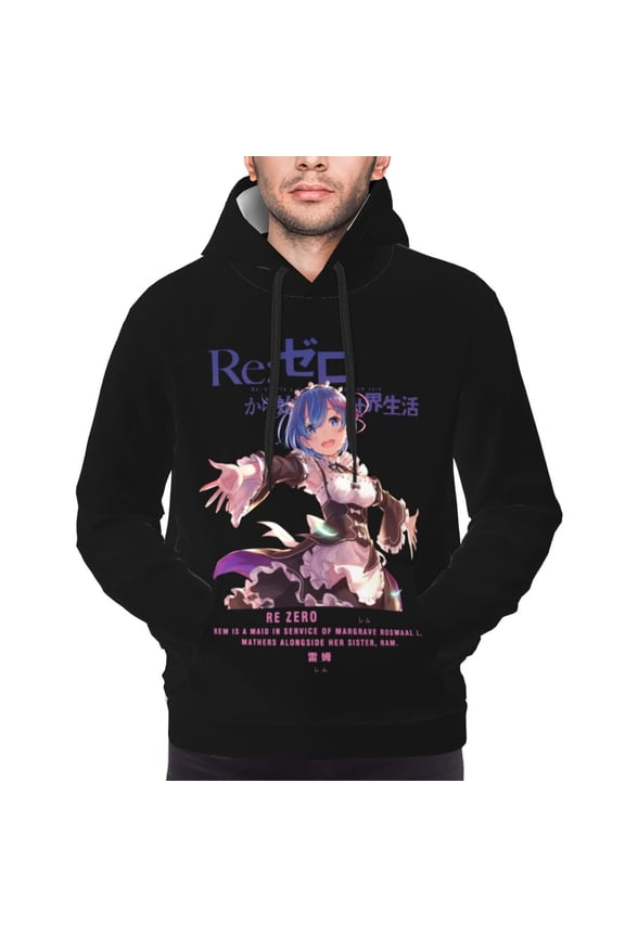 Rem Re Zero Hoodies For Men Hoodie Pullover Long Sleeve Hooded Sweatshirt With Pockets