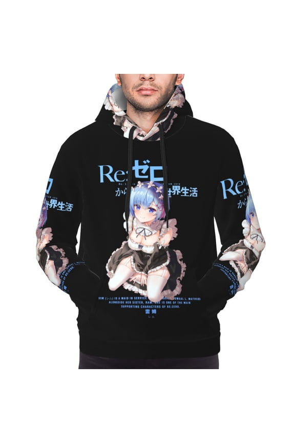 Rem Re Zero Hoodies For Men Hoodie Pullover Long Sleeve Hooded Sweatshirt With Pockets