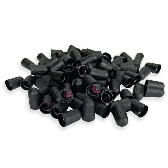 Rema 100 Black TPMS Valve Caps for all American Schrader TPMS type Valve Stems