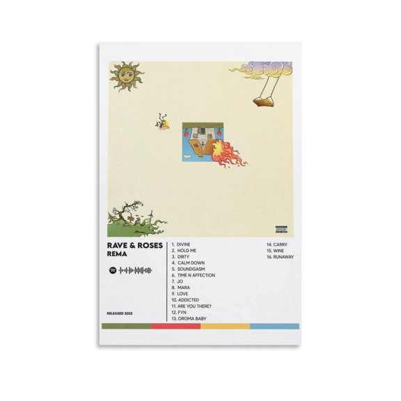 Rema Rave Roses  Canvas Poster Bedroom Decoration Landscape Office Valentine's Birthday Gift Unframe-style12x18inch(30x45cm)