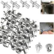 Remaches De Golpe,Aluminum Core Rivets with Round Head(100/200 Pieces),2024 Upgrade Knock Type Expansion Aluminum Rivets,Half Round Head Hammer Drive Blind Rivets (200pcs)
