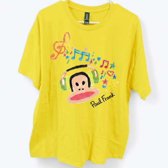 Remade Paul Frank Julius Monkey Music Graphic Tee Yellow Gildan 5000