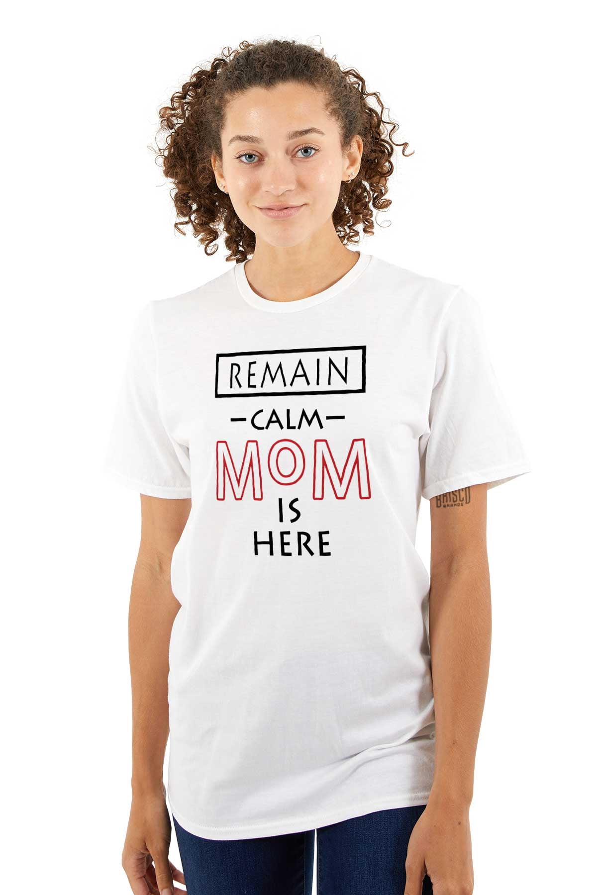 Remain Graphics Remain Calm Mom is Here Mothers Day Women's Plus Size Graphic Tee ...