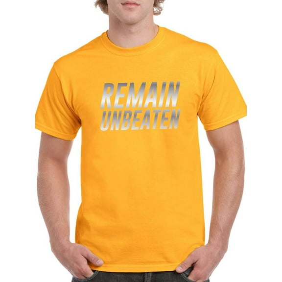 Remain Unbeaten Graphic Men Gold T-Shirt, Male x-Large