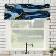 thumbnail image 1 of Remain Unique Abstract Navy Blue Gold Marble Pattern Polyester Rod Pocket Curtain Valance for Home Bedroom Living Room Kitchen Window Decor 54x18 inch, 1 of 5