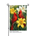 thumbnail image 1 of Remain Unique Cardinal Birds and Yellow Lilies Linen Garden Flag for Spring Summer Home Outdoor Garden Yard Door Decor 12x18 inch, 1 of 5