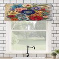 thumbnail image 1 of Remain Unique Floral Mandala Rod Pocket Polyester Curtain Valance for Home Kitchen Bedroom Living Room Window Decor 54x18 inch, 1 of 5