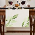 thumbnail image 1 of Remain Unique Linen Table Runner with Green Leaf Pattern 13x72 inch for Spring Summer Home Kitchen Table Decor, 1 of 5