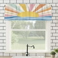 thumbnail image 1 of Remain Unique Pastel Rainbow Sun Ocean Rod Pocket Polyester Curtain Valance for Home Kitchen Bedroom Living Room Window Decor 54x18 inch, 1 of 5