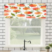 Remain Unique Peach Pattern Polyester Rod Pocket Curtain Valance for Home Bedroom Living Room Kitchen Window Decor 54x18 inch