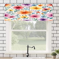 Remain Unique Polyester Rod Pocket Curtain Valance with Colorful Floral Pattern for Home Bedroom Living Room Kitchen Window Decor 54x18 inch