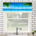 thumbnail image 1 of Remain Unique Polyester Rod Pocket Curtain Valance with Tropical Beach Scene for Home Bedroom Living Room Kitchen Window Decor 54x18 inch, 1 of 5