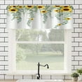 thumbnail image 1 of Remain Unique Sunflower and Green Leaves Pattern Polyester Rod Pocket Curtain Valance for Home Bedroom Living Room Kitchen Window Decor 54x18 inch, 1 of 5