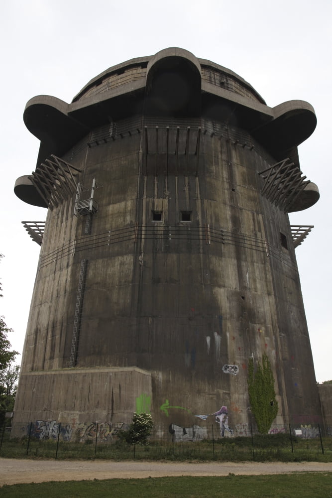Remains of Anti-aircraft G-Tower Flak Tower VII in Augarten Austria Canvas Art - Richard RoscoeStocktrek Images (23 x 35)