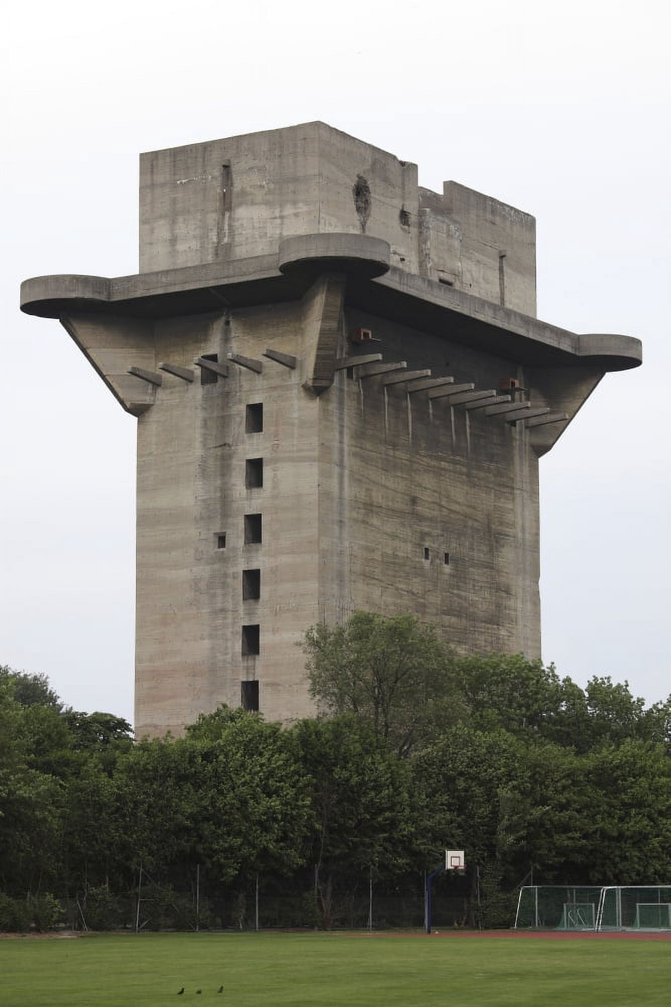 Remains of Anti-aircraft L-Tower in Augarten Austria Canvas Art - Richard RoscoeStocktrek Images (23 x 35)