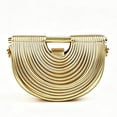 thumbnail image 1 of Remanland Women's Metallic Textured Crescent Evening Clutch Bag, Gold, 1 of 10