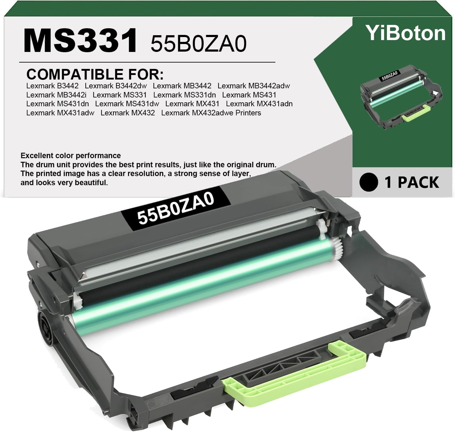 Remanufactured 55B0ZA0 Drum Unit 55B0ZA0 Imaging Unit Compatible for ...
