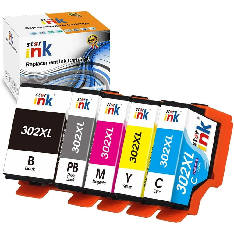 Remanufactured BOZO Ink Cartridge Replacement for Epson 302 XL  302XL(Upgraded) for XP-6000 XP-6100 Printer(Black, Photo Black, Cyan,  Magenta, Yellow)