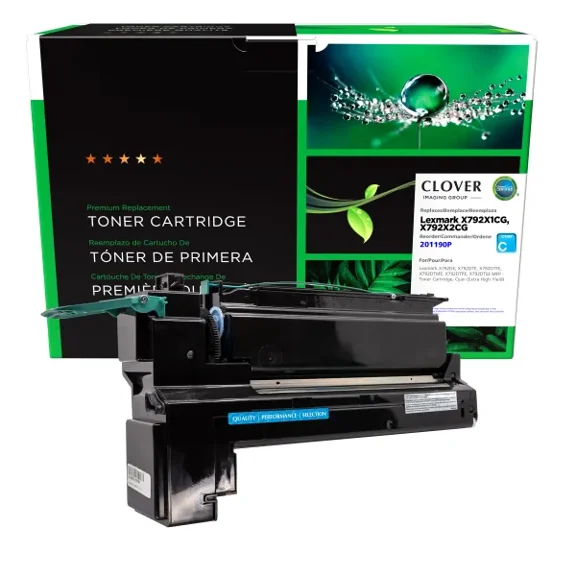 Remanufactured Clover Imaging Extra High Yield Cyan Toner Cartridge compatible with Lexmark X792