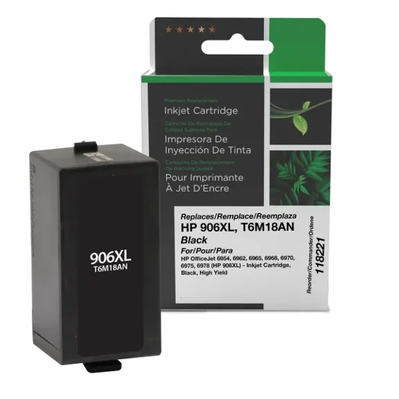Remanufactured Clover Imaging High Yield Black Ink Cartridge compatible with HP 906XL (T6M18AN)