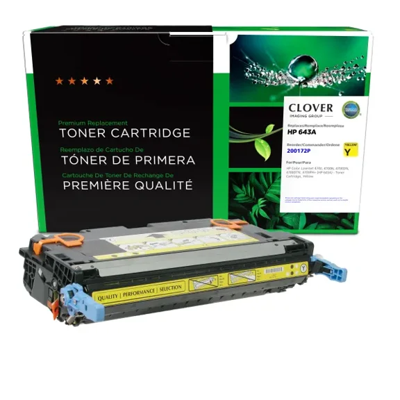 Remanufactured Clover Imaging Yellow Toner Cartridge compatible with HP 643A (Q5952A)