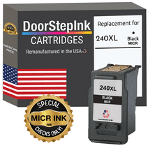 Remanufactured DoorStepInk High Yield Ink Cartridge for Canon PG-240XL Black MICR