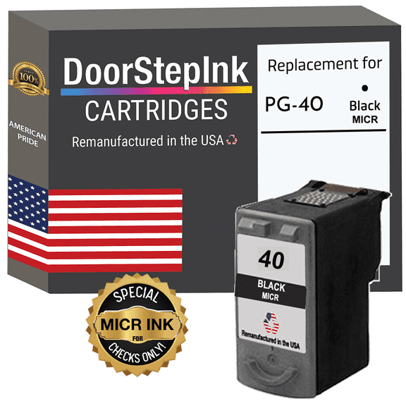 DoorStepInk PG-40 Black MICR High Yield Ink Cartridge Compatible for Canon PG-40 PIXMA MP140 PIXMA MP140 FAX-JX200 FAX-IJX210P