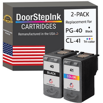 Remanufactured DoorStepInk High Yield Ink Cartridge for Canon PG-40 Black and CL-41 Color