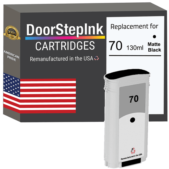 Remanufactured DoorStepInk High Yield Ink Cartridge for HP 70 130ML Matte Black