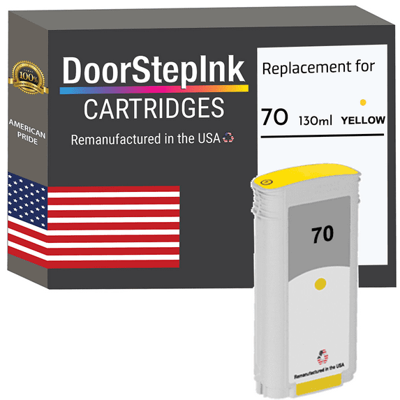 Remanufactured DoorStepInk High Yield Ink Cartridge for HP 70 130ML Yellow