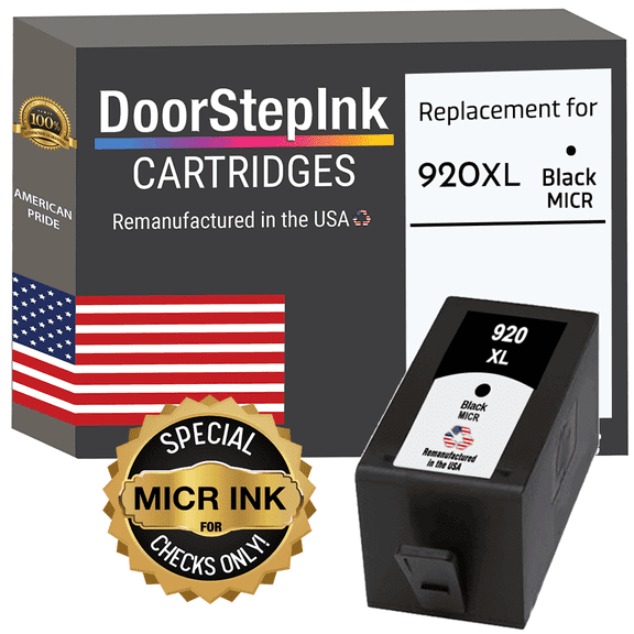 DoorStepInk High Yield Ink Cartridge HP 920XL CD975 Black MICR Compatible with HP OfficeJet 6000, 6500, 6500a, 6500a Plus, 7500a