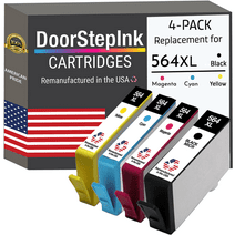 Remanufactured DoorStepInk High Yield Ink Cartridges for HP 564XL Black, Cyan, Magenta & Yellow (4Pack)