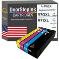 thumbnail image 1 of Remanufactured DoorStepInk High Yield Ink Cartridges for HP 970XL Black, 971XL Cyan, Magenta Yellow (4Pack), 1 of 10
