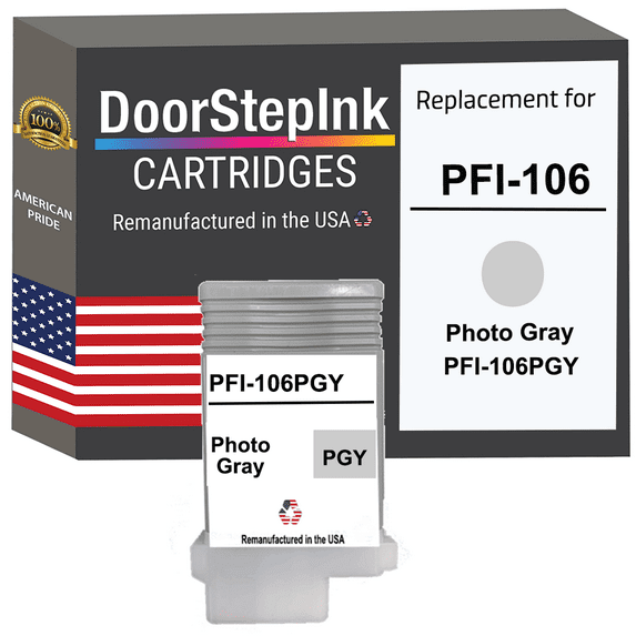 Remanufactured DoorStepInk Ink Cartridge for Canon PFI-106 130ML Photo Gray