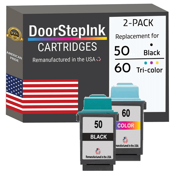 Remanufactured DoorStepInk Ink Cartridges for Lexmark #50 Black and #60 Tri-Color