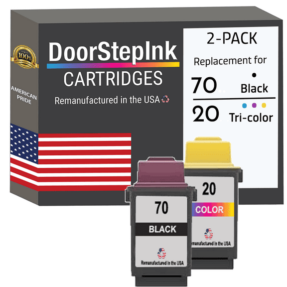 Remanufactured DoorStepInk Ink Cartridges for Lexmark #70 Black and #20 Tri-Color