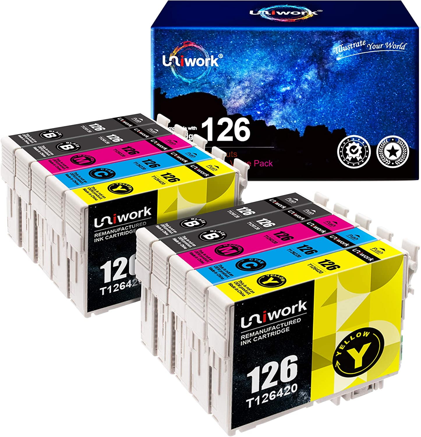 Remanufactured Ink Cartridge Replacement for Epson 126 T126 use for