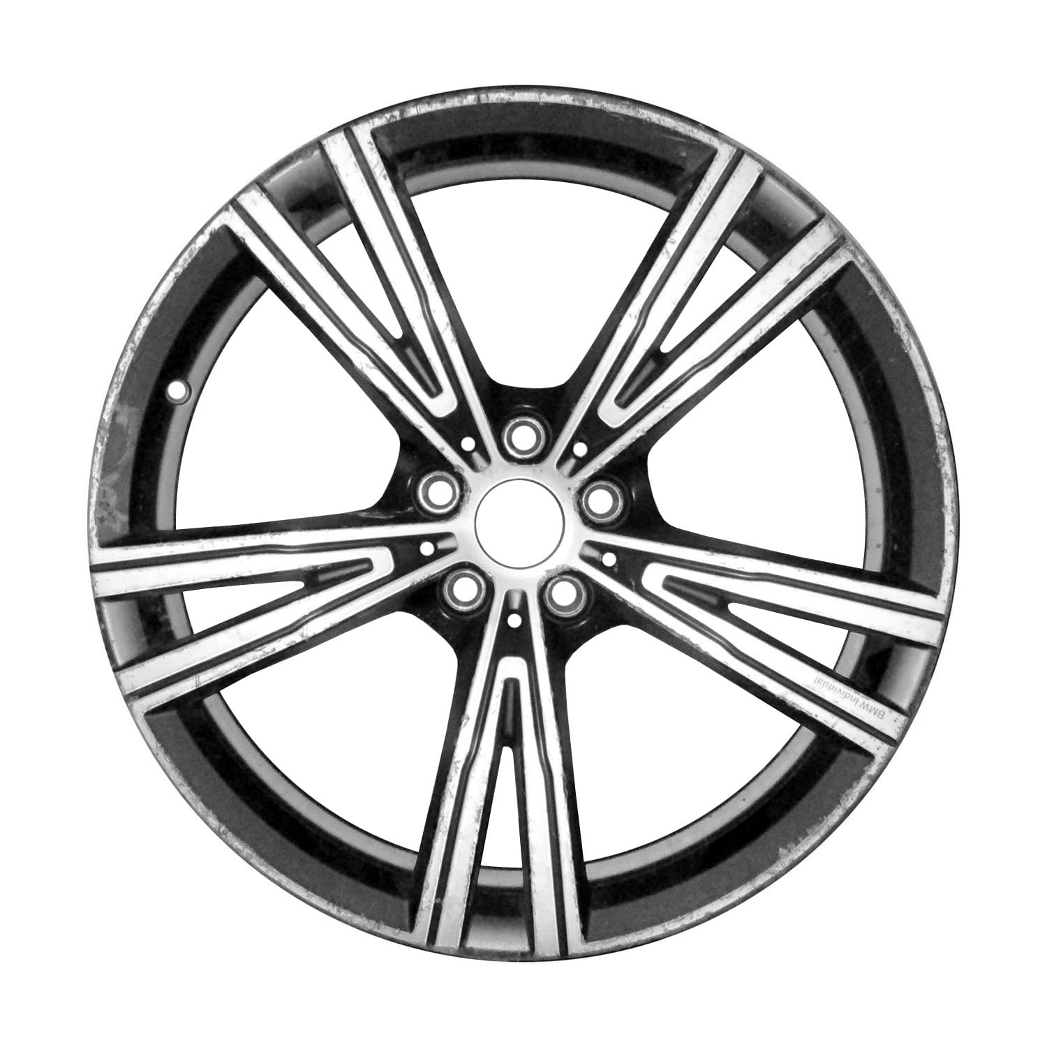 Remanufactured Machined Dark Charcoal Matte-Clear Aluminum Wheel