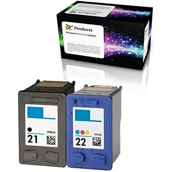 Remanufactured Compatible Ink Cartridge Replacement for HP 21 and HP 22 for PSC 1410 Deskjet F4180 F2280 D2360 D1560 D2460 Officejet 4315 (1 Black 1 Color)