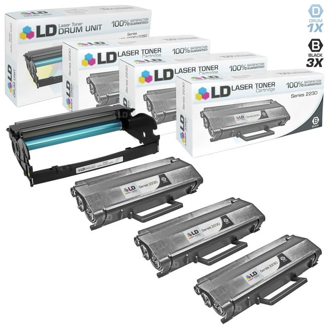 Remanufactured Toner Cartridge & Black Unit Replacements for Dell 330-4131 & 330-2663 (3 Toners, 1 Black)