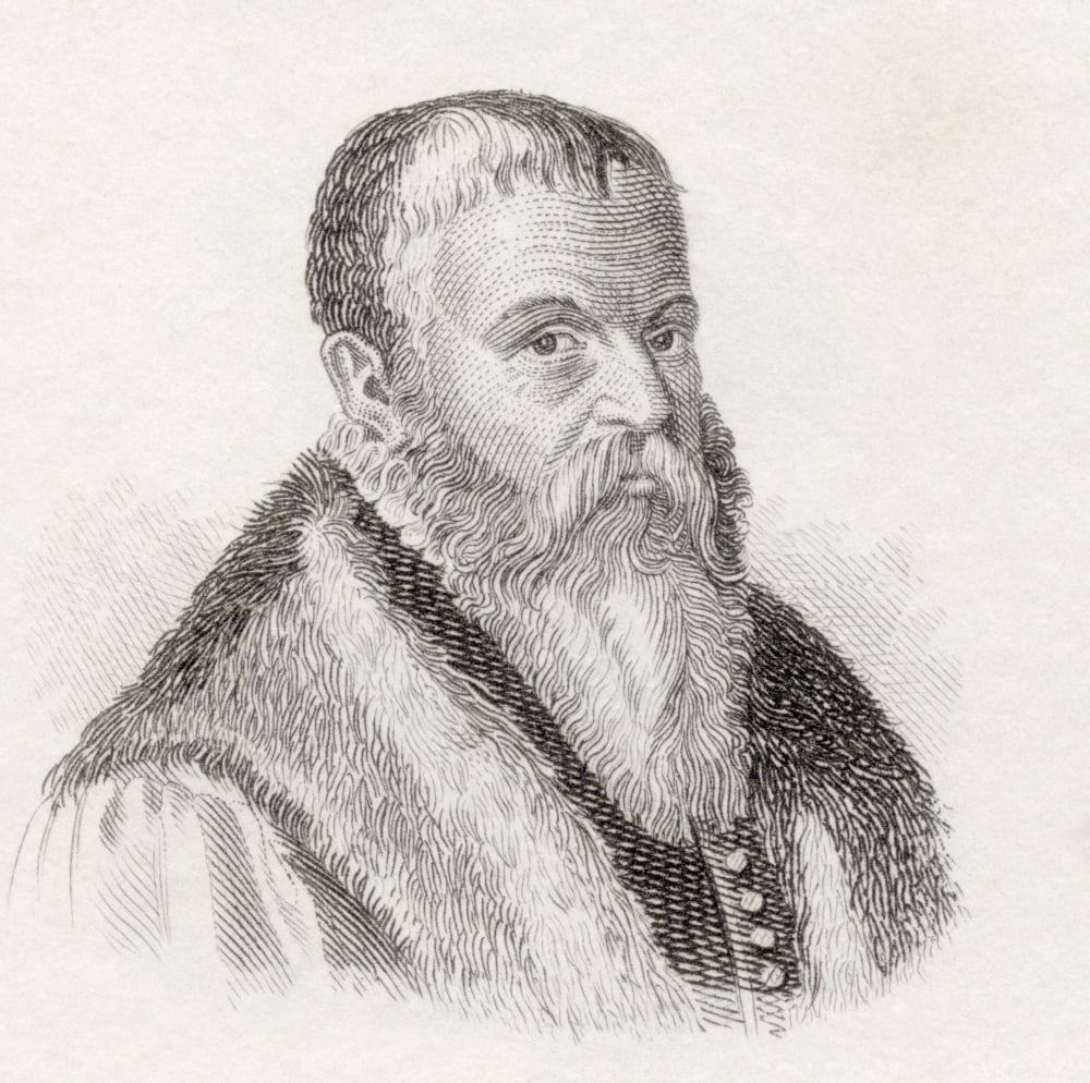 Rembert Dodoens Aka Rembertus Dodonaeus 1517 To 1585 Flemish Physician And Botanist From Crabbs Historical Dictionary Published 1825 Canvas Art - Ken Welsh Design Pics (24 x 24)