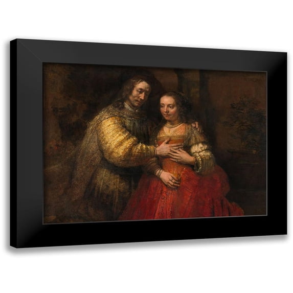 Rembrandt 18x14 Black Modern Framed Museum Art Print Titled - The Jewish Bride
