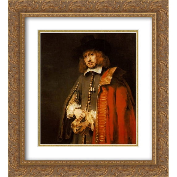 Rembrandt 2x Matted 20x22 Gold Ornate Framed Art Print 'Jan Six'