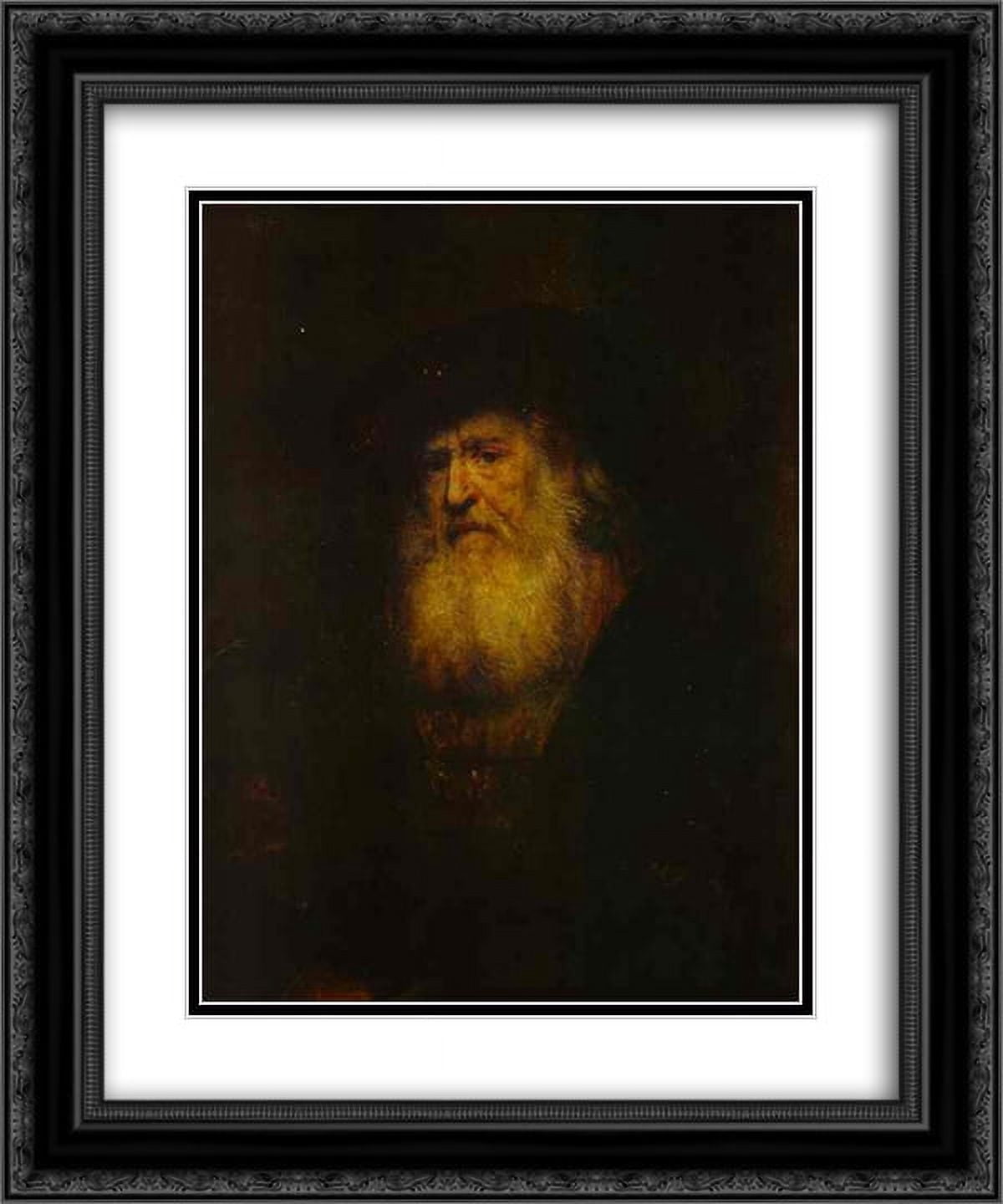 Rembrandt 2x Matted 20x24 Black Ornate Framed Art Print 'Portrait of a ...